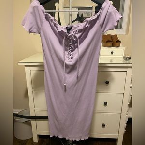 Rue 21 Lavender Off Shoulder Scalloped Edge Dress - Size Large